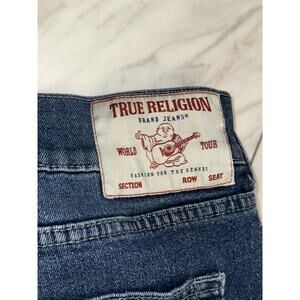True Religion Jeans Men’s Size 36 x 30 Rocco Relaxed Skinny Dark Wash Denim Blue